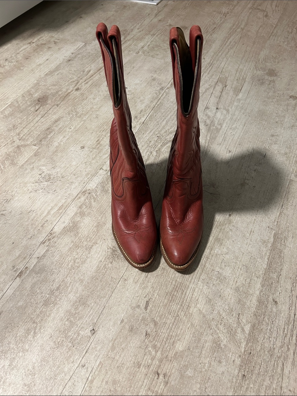 Frye Women's Red Leather Western Heeled Boots